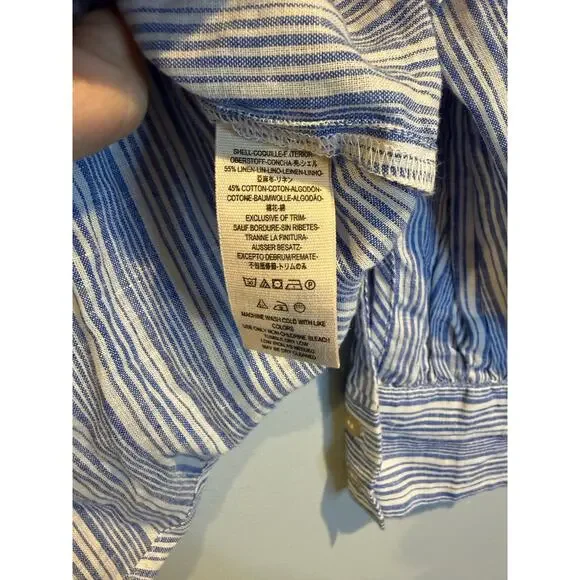 Free People Striped Off-The-Shoulder Linen Blend Top – XS - Picture 4 of 4